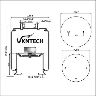 TRAILER AIR SPRING SAF HOLLAND 90557260  TRIANGLE AS-8025  TRP AS87640  AUTOMANN 1D28C-8764  Firestone W01-358-8764 1T19L-11  replaced by VKNTECH 1K8764