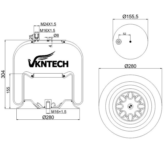 TRUCK  AIR SPRING FOR MERCEDES BENZ A 974.320.02.17 A 974.320.04.17 A 946.320.02.17  Contitech 4757NP02 REPLACED BY VKNTECH 1K4757-2