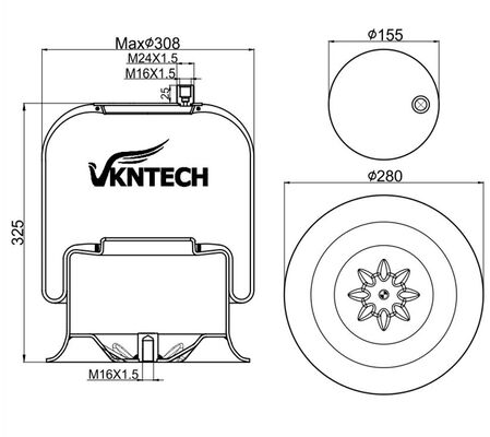 ПНЕВМОПОДУШКА ДЛЯ ГРУЗОВИКОВ MERCEDES BENZ A 974.320.04.17 A 946.320.04.17 Contitech 4757NP09 Dunlop D13T02 Goodyear 9520 CF Gomma 1VSC30026 206786 ЗАМЕНЯЕТ VKNTECH 1K4757-3