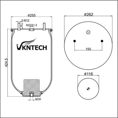 Прицепная воздушная пружина SAF 2618V 3.229.0029.00 Contitech 4022NP02 Firestone W01-M58-0756 1T17BS-6 Goodyear 1R11-709 Phoenix 1DK22E9 ((NP) Замена VKNTECH 1K0756 без поршень