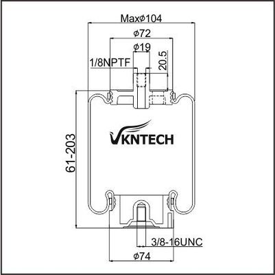 КАБИНА ВОДНАЯ СПРИНГА NAVISTAR LINK LTD 1102-0026 ((NAV.) Firestone W02-358-7079 Замещенный VKNTECH 1S7079
