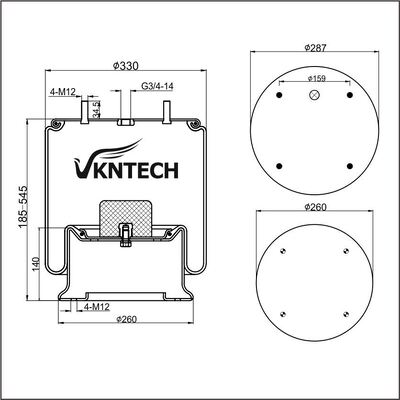 ПНЕВМОПРУЖИНА HENDRICKSON ПОДВЕСКА AM136346 Firestone W01-358-6346 ЗАМЕНА НА VKNTECH 1K6346