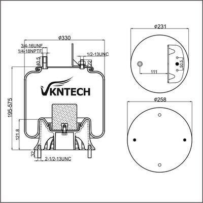 ПНЕВМОПОДУШКА NEWAY 90557206 Firestone W01-358-9491 1T15V-8 Goodyear 1R12-373 566243080 ЗАМЕНА VKNTECH 1K9491
