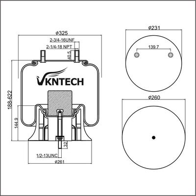 ПНЕВМОПОДУШКА HENDRICKSON S23611 Contitech 9 10BP-20 P738 Firestone W01-358-9646 ЗАМЕНА VKNTECH 1K9646