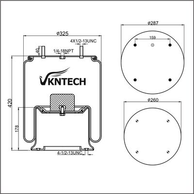 ПНЕВМОПОДУШКА ТРЕЙЛЕРА NEWAY 90557069 HENDRICKSON S2063 RIDEWELL 1003589158C Firestone W01-358-9158 заменена на VKNTECH 1K9158