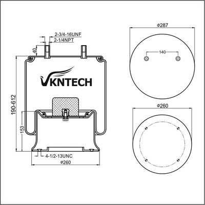 ПНЕВМОПОДУШКА ПОЛУПРИЦЕПА 8188526 Firestone 1T19L-17-330 Goodyear 566039119 заменена на VKNTECH 1K9119