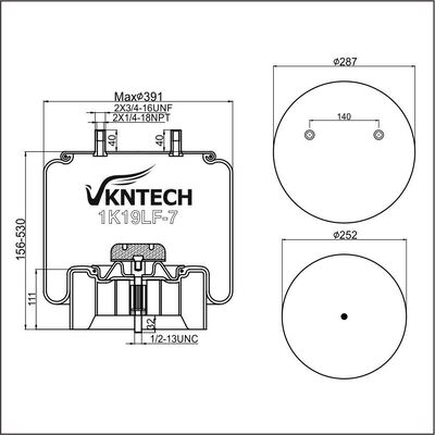 ПНЕВМОПОДУШКА ПОЛУПРИЦЕПА HENDRICKSON S25873 Contitech 11 10.5F-17P745 Firestone W01-358-8774 1T19F-7/L-7 Goodyear 1R14-172 565-28-3-042 заменена на VKNTECH 1K8774